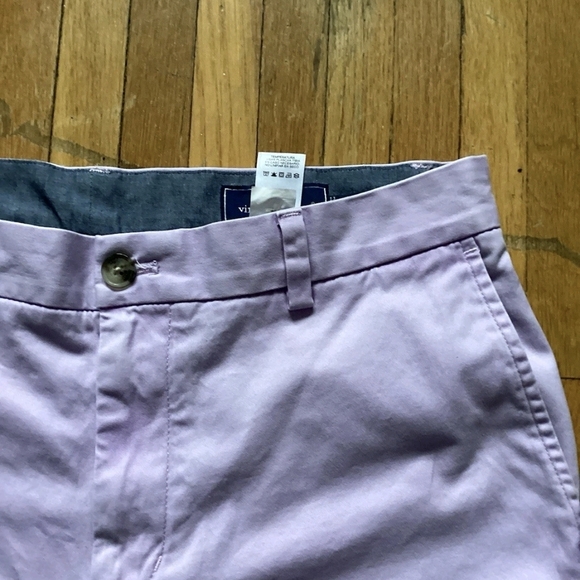 Vineyard Vines Men's 34-30 Solid Purple Flat Front Chino Pants,Cotton Blend,MINT - Picture 3 of 4